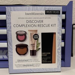 New in Box bareMinerals Complexion Rescue Set with 2 shades Blush and Gel Cream